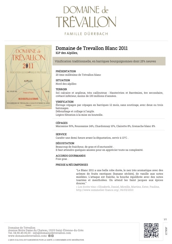 Trevallon Blanc 2011
